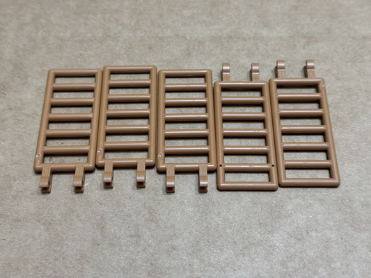LEGO Parts - Medium Nougat Bar 7 x 3 2 Open O Clips (Ladder) - No 5630 - QTY 5