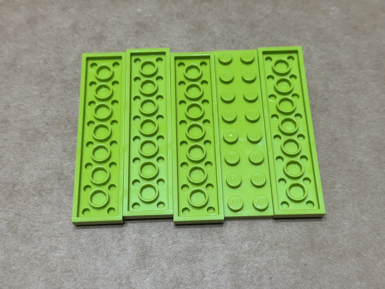 LEGO Parts - Lime Plate 2 x 8 - No 3034 - QTY 5