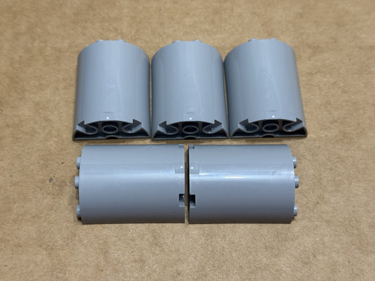 LEGO Parts - Light Bluish Gray Cylinder Half 2 x 4 x 4 - No 6259 - QTY 5