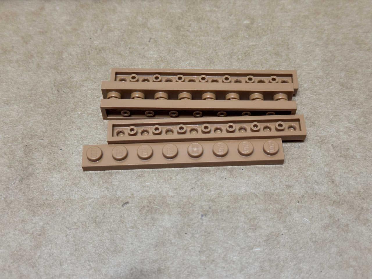 LEGO Parts - Medium Nougat Plate 1 x 8 - No 3460 - QTY 5