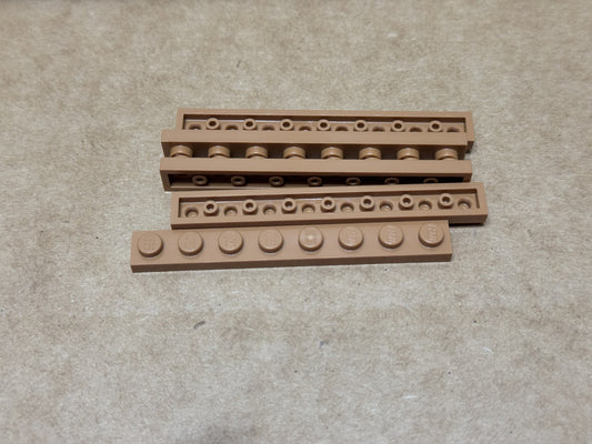 LEGO Parts - Medium Nougat Plate 1 x 8 - No 3460 - QTY 5