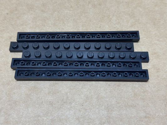 LEGO Parts - Black Plate 1 x 12 - No 60479 - QTY 5