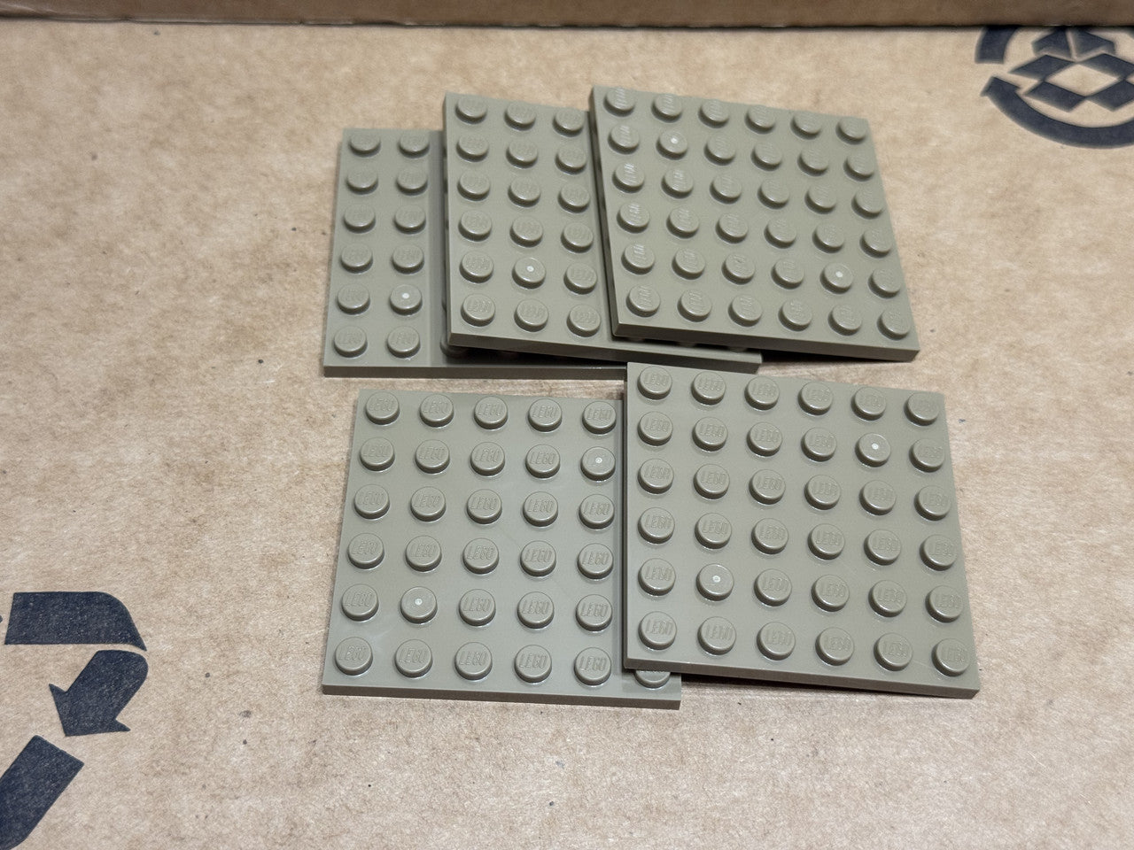 LEGO Parts - Dark Tan Plate 6 x 6 - No 3958 - QTY 5