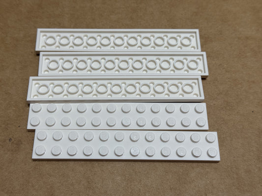 LEGO Parts - White Plate 2 x 12 - No 2445 - QTY 5
