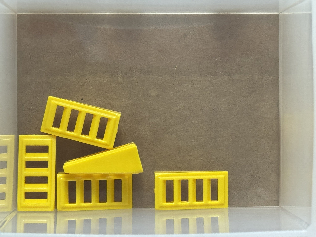 LEGO Parts - Yellow Slope 18 2 x 1 x 2/3 with Grille - No 61409 - QTY 5