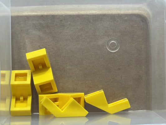 LEGO Parts - Yellow Slope 45 2 x 1 with Cutout without Stud - No 28192 - QTY 5
