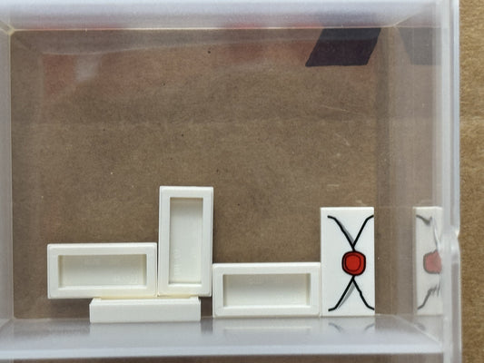 LEGO Parts - White Tile 1 x 2 with Envelope - No 3069pb0779 - QTY 5