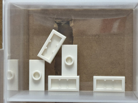 LEGO Parts - White Plate 1 x 2 with 1 Stud (Jumper) - No 15573 - QTY 5