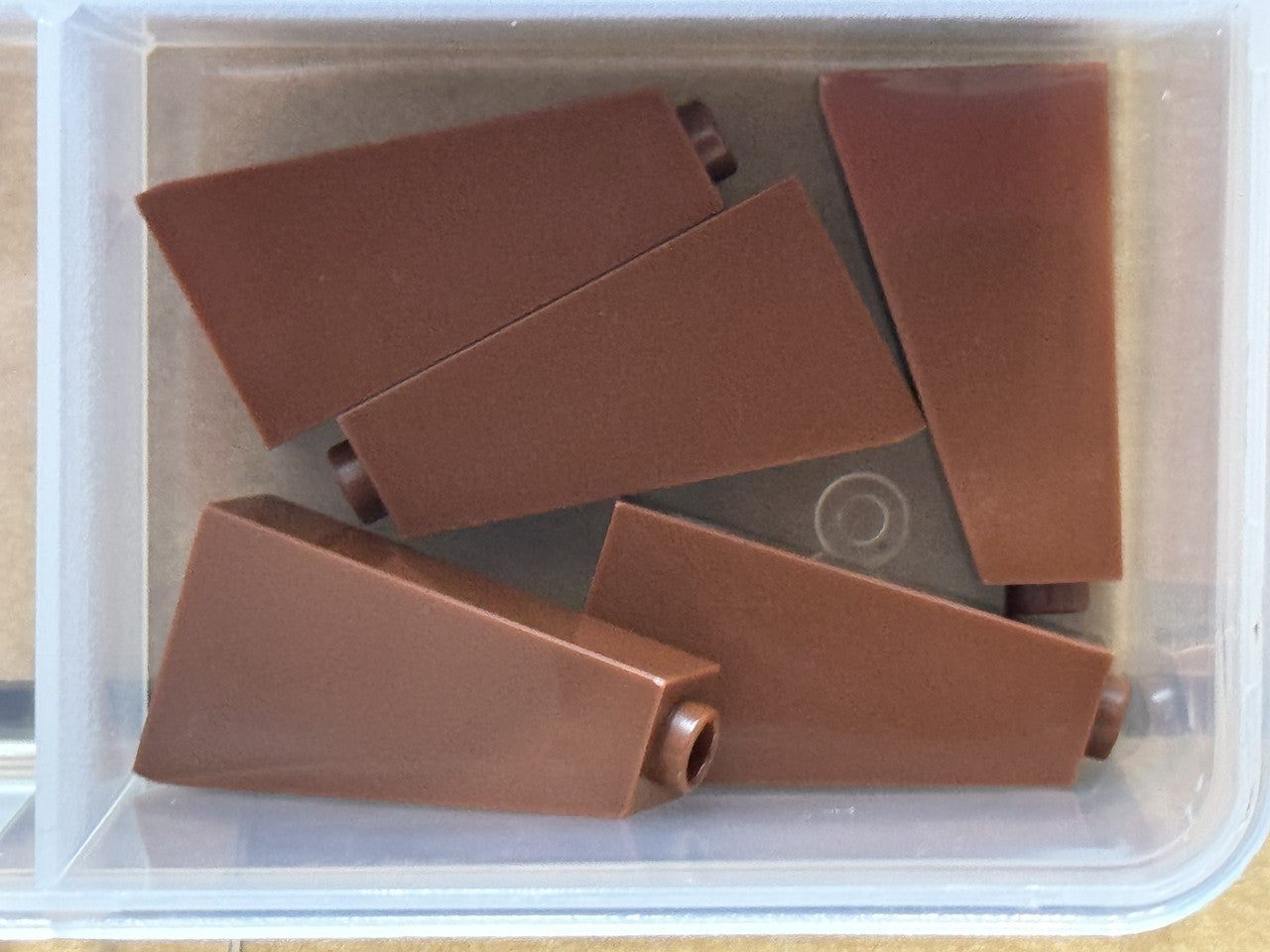 LEGO Parts - Reddish Brown Slope 75 2 x 1 x 3 - Hollow Stud - No 4460b - QTY 5
