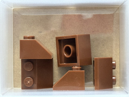 LEGO Parts - Reddish Brown Slope 45 2 x 2 - No 3039 - QTY 5