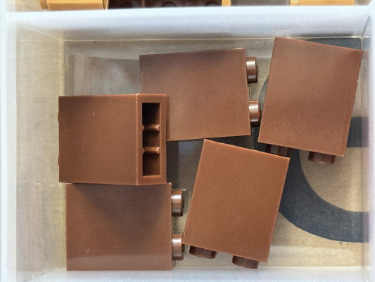 LEGO Parts - Reddish Brown Brick 1 x 2 x 2 - No 3245c - QTY 5