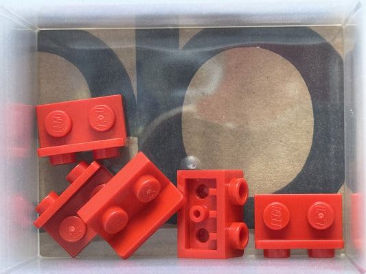 LEGO Parts - Red Bracket 1 x 2 - 1 x 2 Inverted - No 99780 - QTY 5