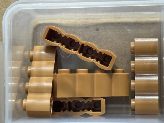 LEGO Parts - Medium Nougat Brick 1 x 4 with Log Profile - No 30137 - QTY 5
