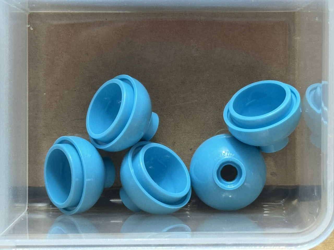 LEGO Parts - Medium Azure Brick, Round 2 x 2 Dome Bottom - No 15395 - QTY 5