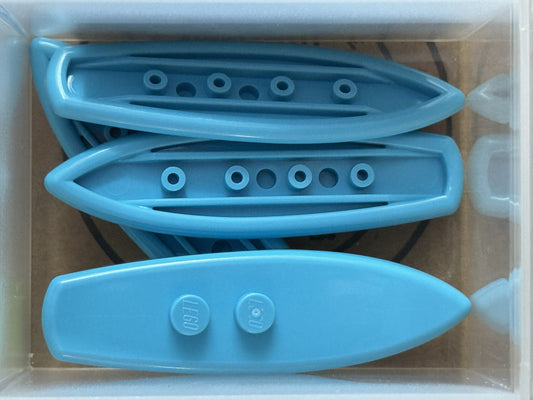 LEGO Parts - Medium Azure Minifigure Surfboard Standard - No 90397 - QTY 5