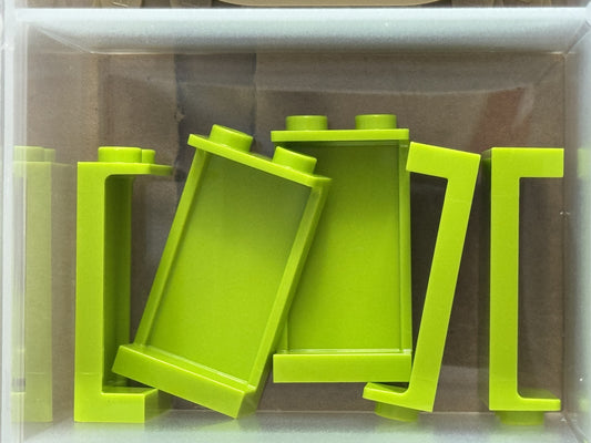 LEGO Parts - Lime Panel 1 x 2 x 3 with Side Supports - No 87544 - QTY 5