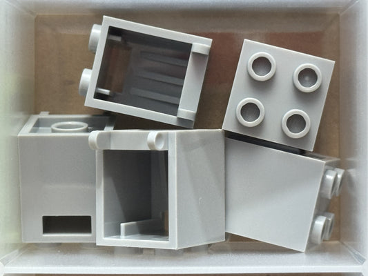 LEGO Parts - Light Bluish Gray Container, Box 2 x 2 x 2 - No 4345 - QTY 5