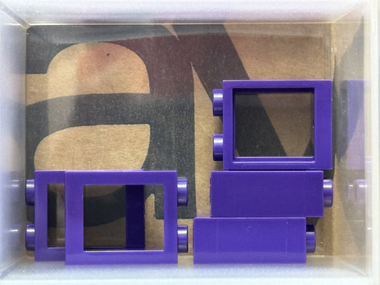 LEGO Parts - Dark Purple Window 1 x 2 x 2 Flat Front - No 60592 - QTY 5