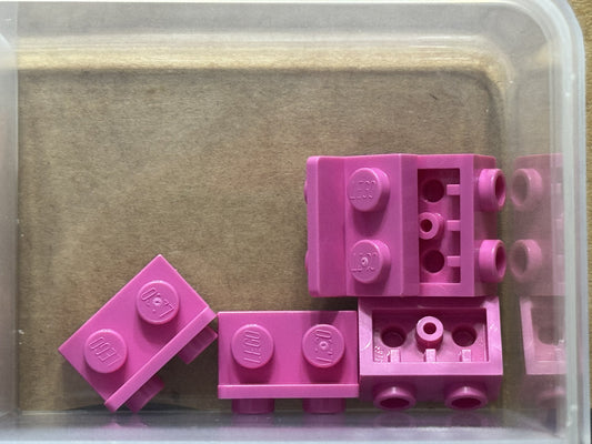 LEGO Parts - Dark Pink Bracket 1 x 2 - 1 x 2 Inverted - No 99780 - QTY 5