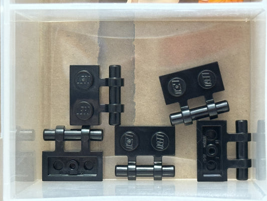 LEGO Parts - Black Plate 1 x 2 with Bar Handle on Side - No 2540 - QTY 5