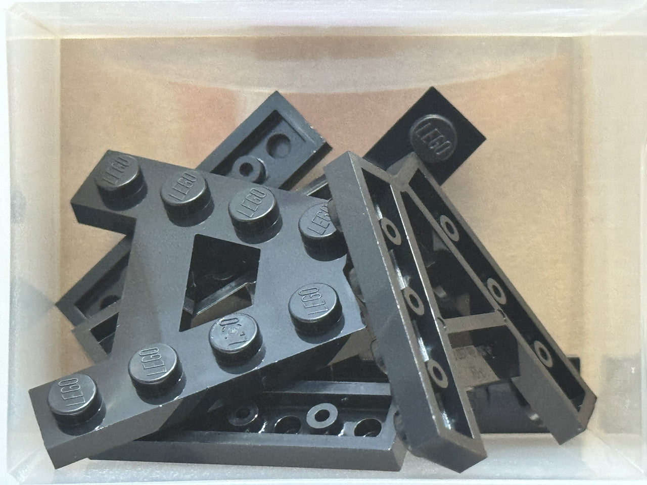 LEGO Parts - Black Wedge, Plate A-Shape 2 Rows of 4 Studs - No 15706 - QTY 5