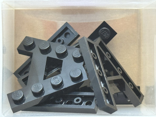 LEGO Parts - Black Wedge, Plate A-Shape 2 Rows of 4 Studs - No 15706 - QTY 5