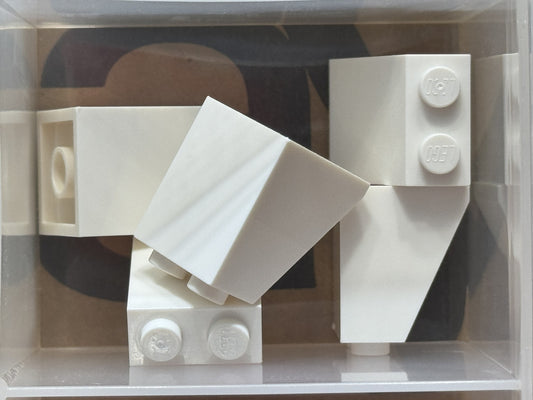 LEGO Parts - White Slope 65 2 x 2 x 2 with Bottom Tube - No 3678b - QTY 5