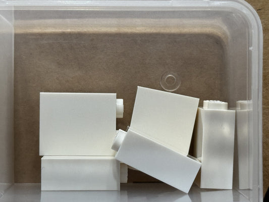 LEGO Parts - White Brick 1 x 2 x 2 with Inside Stud Holder - No 3245c - QTY 5