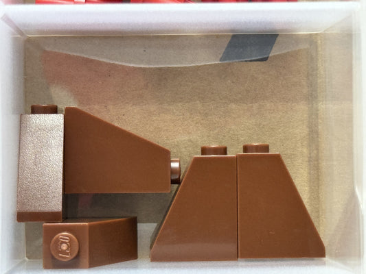 LEGO Parts - Reddish Brown Slope 65 2 x 1 x 2 - No 60481 - QTY 5