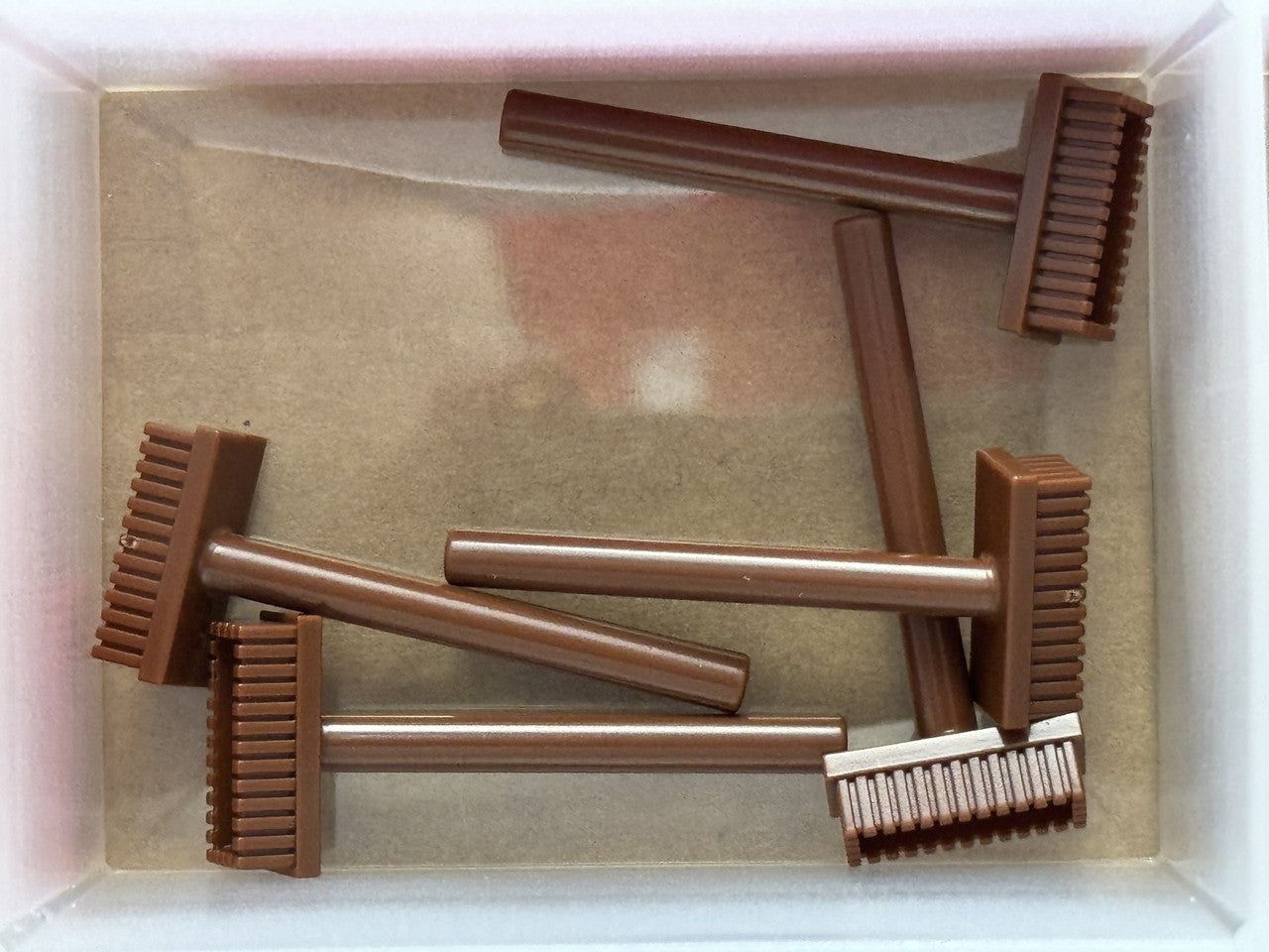 LEGO Parts - Reddish Brown Minifigure, Utensil Push Broom - No 3836 - QTY 5