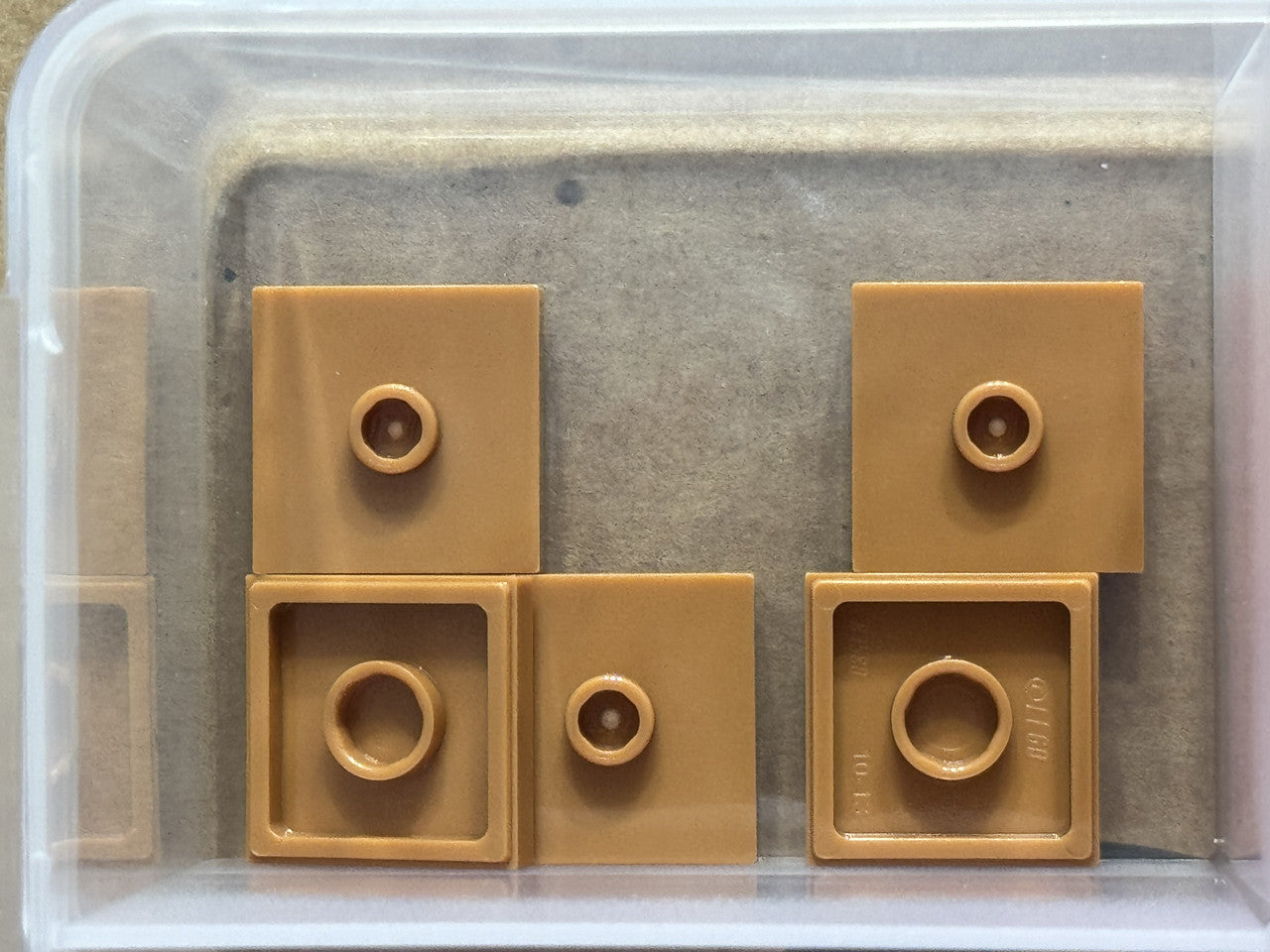 LEGO Parts - Medium Nougat Plate 2 x 2 1 Stud Center (Jumper) - No 87580 - QTY 5