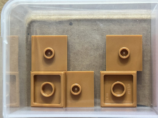 LEGO Parts - Medium Nougat Plate 2 x 2 1 Stud Center (Jumper) - No 87580 - QTY 5