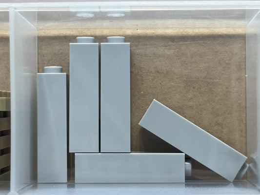 LEGO Parts - Light Bluish Gray Brick 1 x 1 x 3 - No 14716 - QTY 5