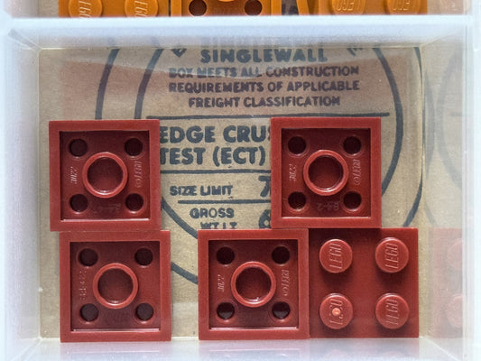 LEGO Parts - Dark Red Plate 2 x 2 - No 3022 - QTY 5
