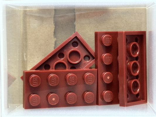 LEGO Parts - Dark Red Plate 2 x 4 - No 3020 - QTY 5