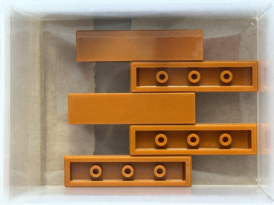 LEGO Parts - Dark Orange Tile 1 x 4 - No 2431 - QTY 5