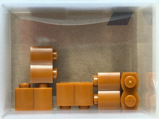 LEGO Parts - Dark Orange Brick 1 x 2 with Log Profile - No 30136 - QTY 5