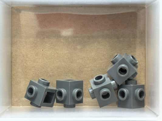 LEGO Parts - Dark Bluish Gray Brick 1 x 1 Studs on 4 Sides - No 4733 - QTY 5
