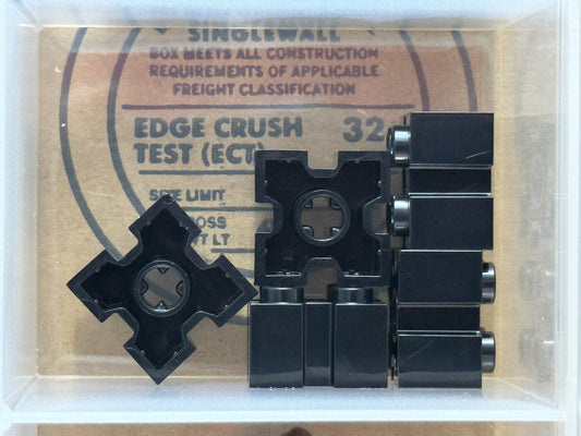 LEGO Parts - Black Brick 2 x 2 with Channels and Axle Hole - No 90258 - QTY 5