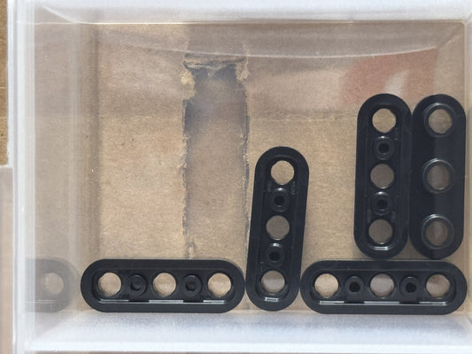 LEGO Parts - Black Plate, Round 1 x 3 with Open Studs - No 77850 - QTY 5