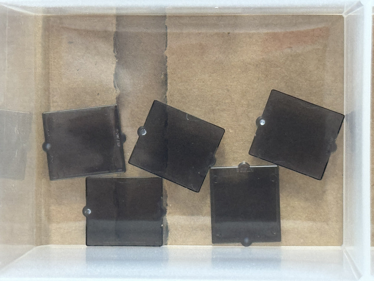 LEGO Parts - Trans-Black Glass Window 1 x 2 x 2 Flat Front - No 60601 - QTY 5