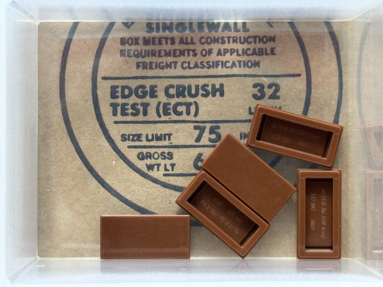 LEGO Parts - Reddish Brown Tile 1 x 2 - No 3069 - QTY 5