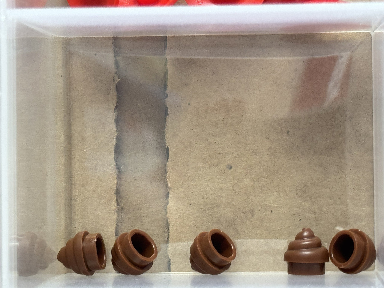 LEGO Parts - Reddish Brown Plate, Round 1 x 1 Swirl / Twist - No 53119 - QTY 5