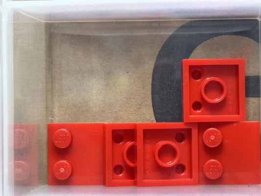 LEGO Parts - Red Tile, Modified 2 x 2 with Studs on Edge - No 33909 - QTY 5