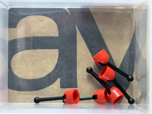 LEGO Parts - Red Antenna Small Base with Black Lever - No 4592c02 - QTY 5