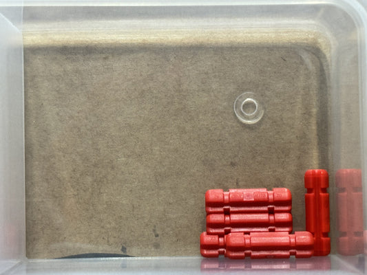 LEGO Parts - Red Technic, Axle 2L Notched - No 32062 - QTY 5
