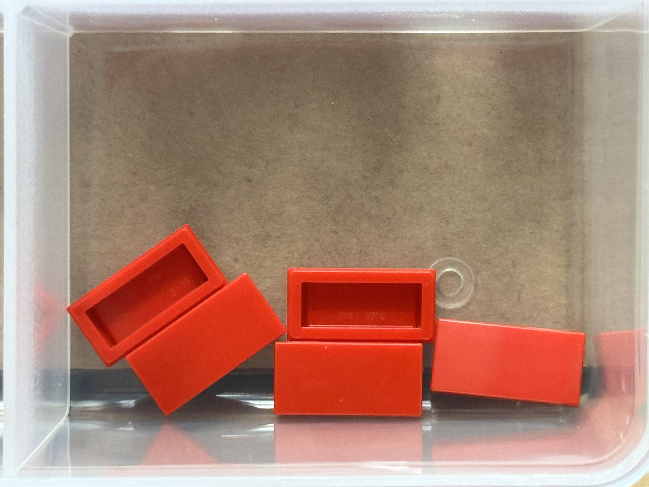 LEGO Parts - Red Tile 1 x 2 - No 3069 - QTY 5