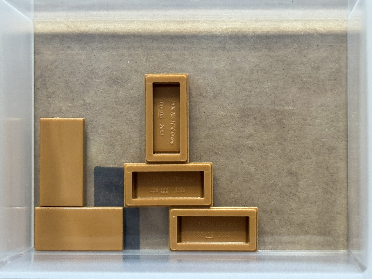 LEGO Parts - Medium Nougat Tile 1 x 2 - No 3069 - QTY 5