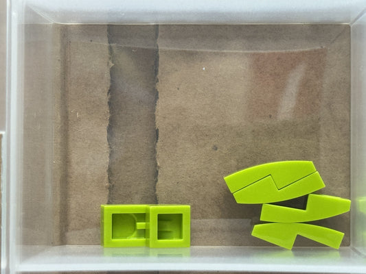 LEGO Parts - Lime Slope, Curved 2 x 1 x 2/3 - No 11477 - QTY 5