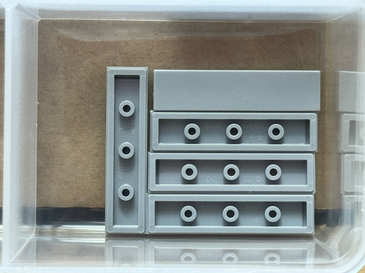 LEGO Parts - Light Bluish Gray Tile 1 x 4 - No 2431 - QTY 5